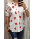 Asimetriniai marškiniai su širdelėmis