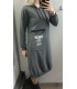 Pilka bliuzono stiliaus suknelė - tunika