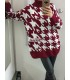 Didesnio dydžio ilgesnis plonas raštuotas megztinis