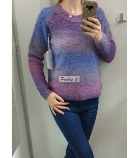 Pereinančių spalvų patrumpintas megztinis