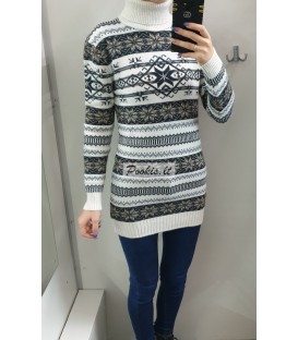 Kalėdinis ilgesnis megztinis su vilna