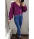 Patrumpintas pūkuotas susagatomas megztinis